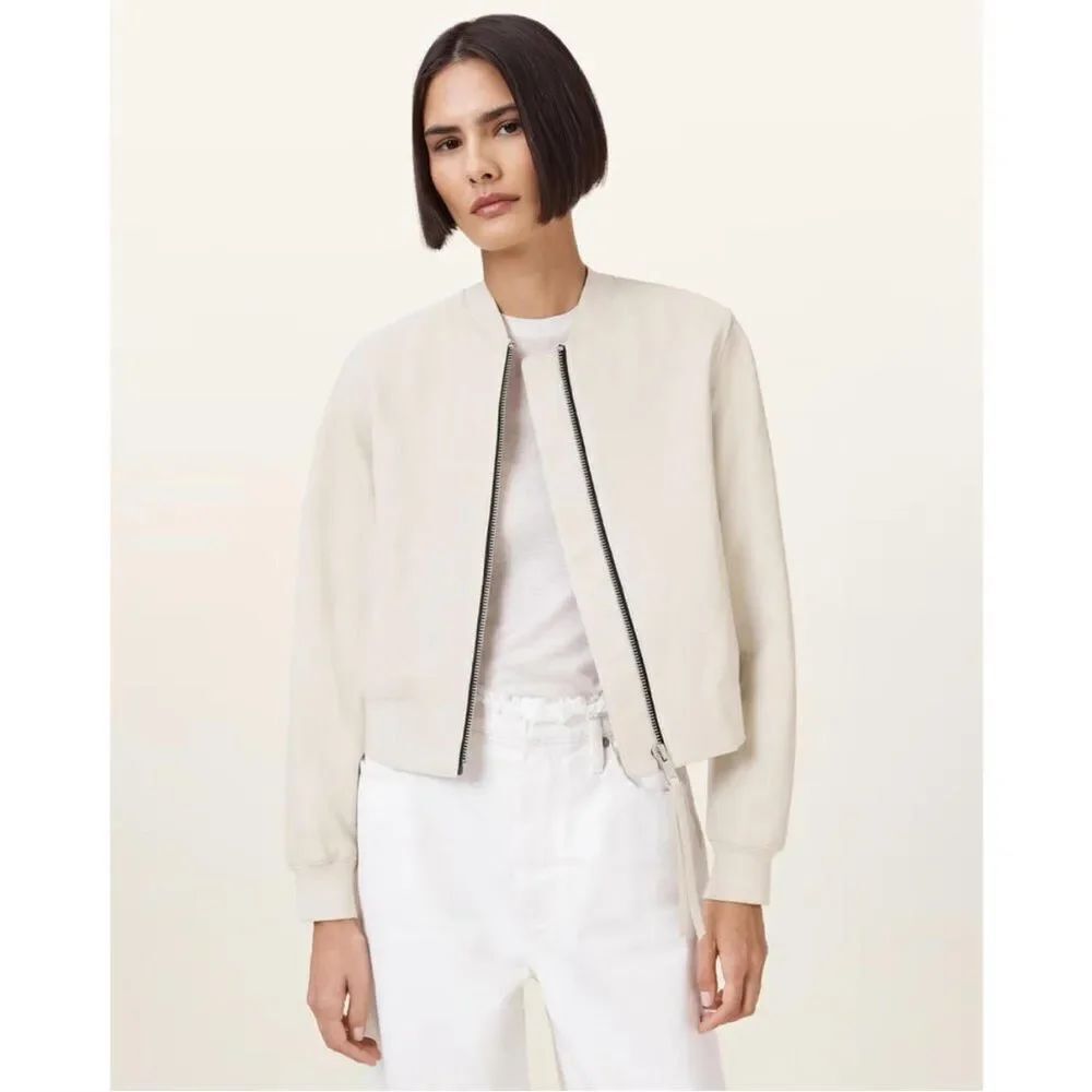 All Saints Orten Leather Bomber Jacket